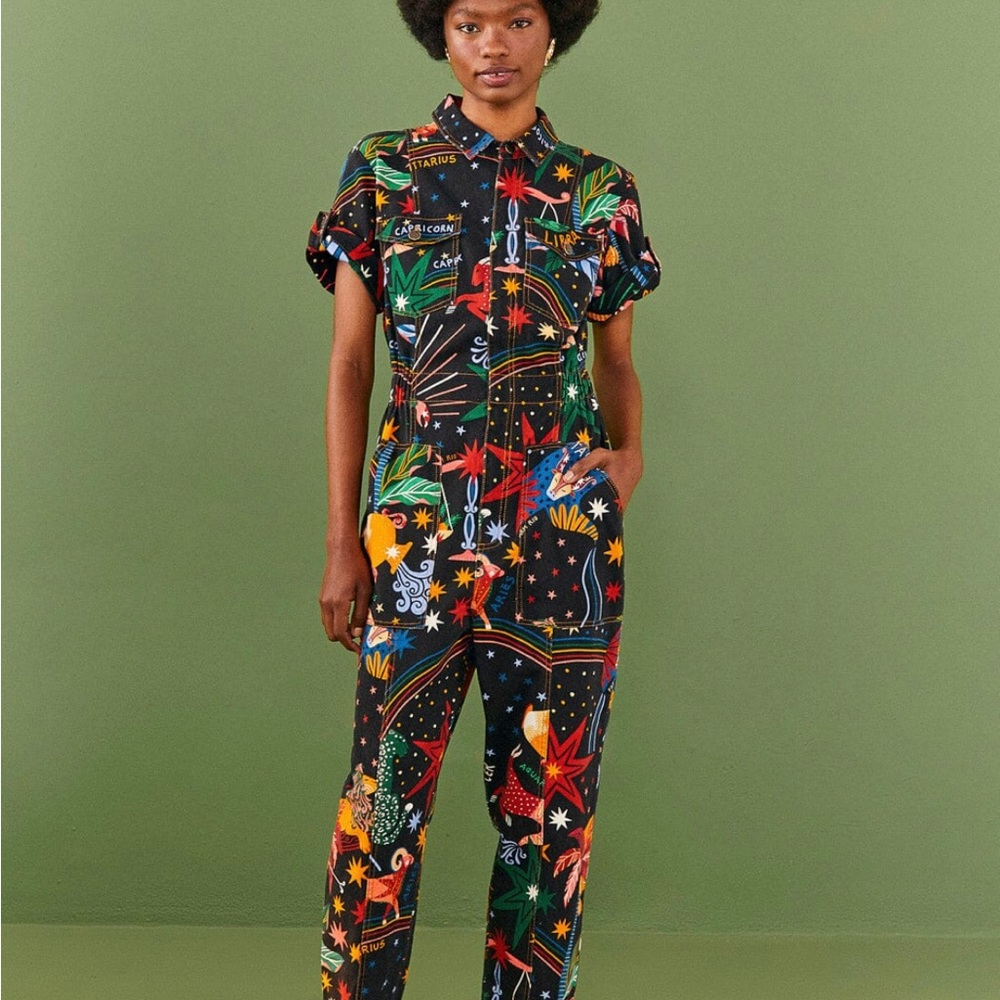 Zodiac Canvas Jumpsuit by Farm Rio